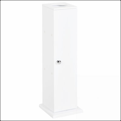 Armoire à papier hygiénique, armoire de coin de petite salle de bain avec portes et tablettes, solution de rangement mince