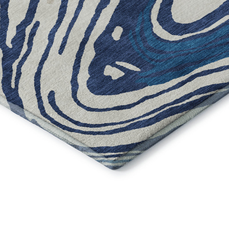 Premium Machine Washable Cossette AMF1051 Swirls Rug, Rectangle 3' x 5'