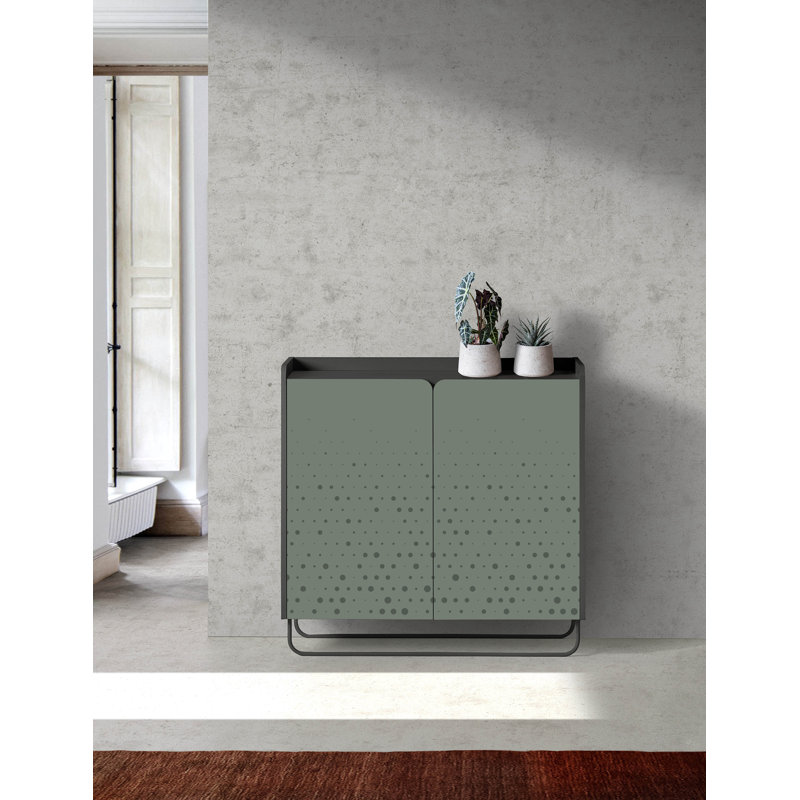 15 Pair Shoe Storage Cabinet, Jet Black/Green