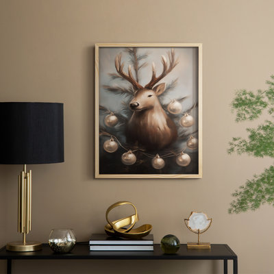 «Christmas Holiday Art», série 2-CL, reproduction encadrée - bois massif