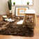Diller Dark Brown Faux Fur Machine Washable Shag Fluffy Area Rug