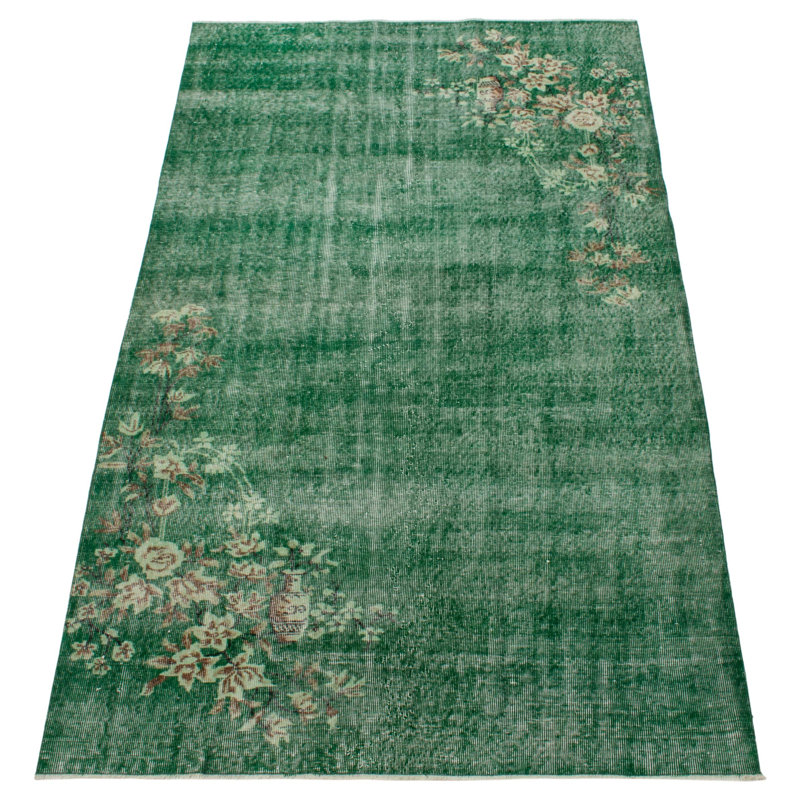 Tapis vert Melis Vintage 5 pi 4 po x 9 pi 2 po