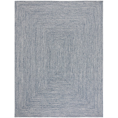 Trombetta Hand Woven Area Rug in Dark Blue/Ivory