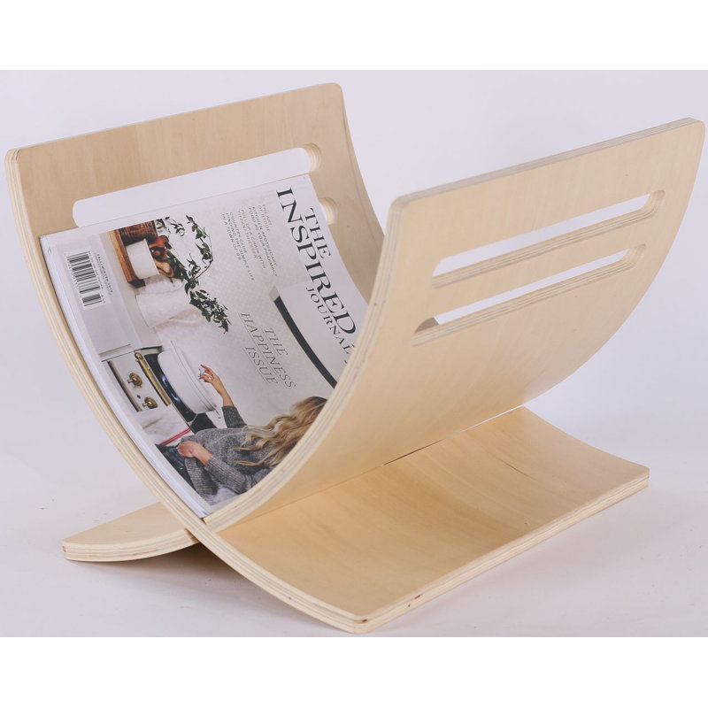 Lin Solid Wood Free Standing Magazine Rack, Natural