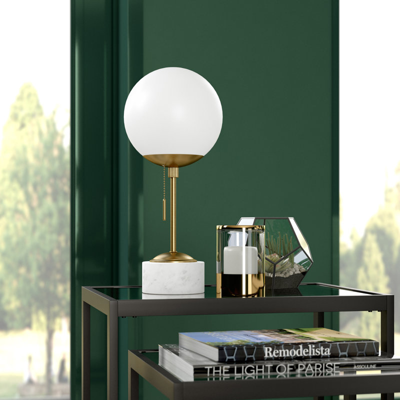 Lampe de table 18 po Tariq, Laiton blanc