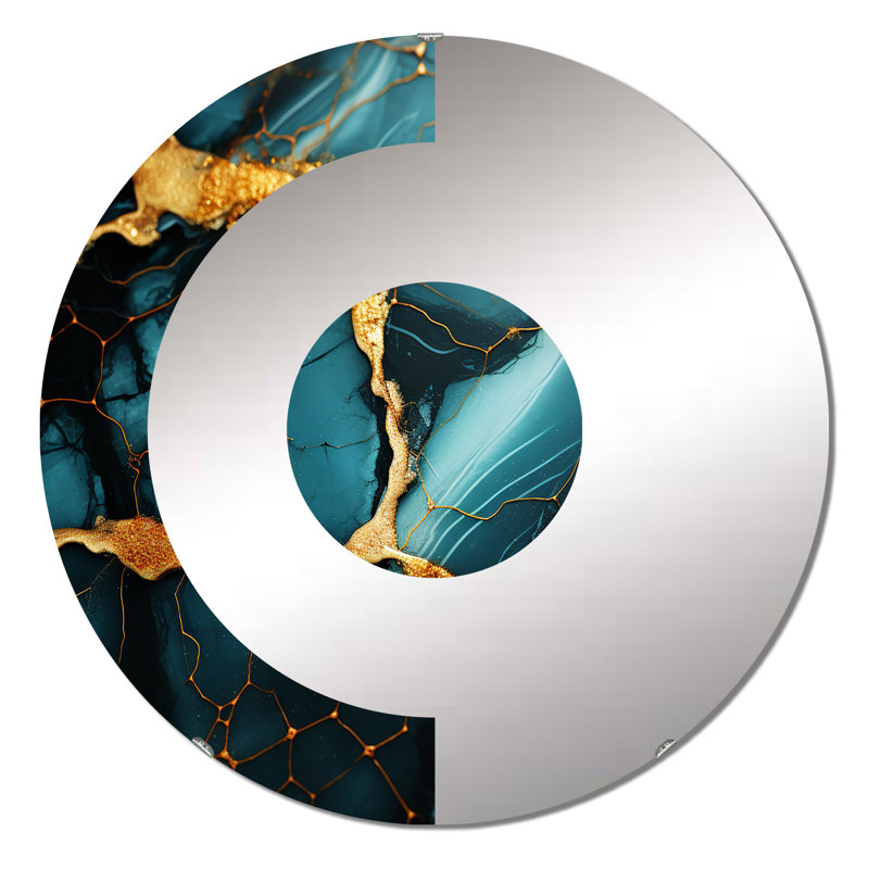 Bryenna - Miroir mural demi-cercle, 23,6 po x 23,6 po