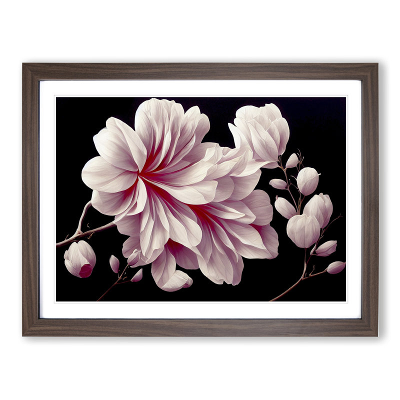 Amazing Flowers - Framed Print, 34cm H x 46cm W x 2cm D, Walnut