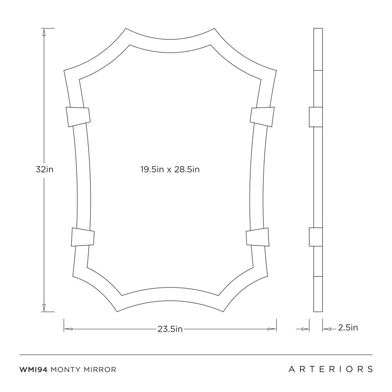Monty Brass Framed Wall Mirror