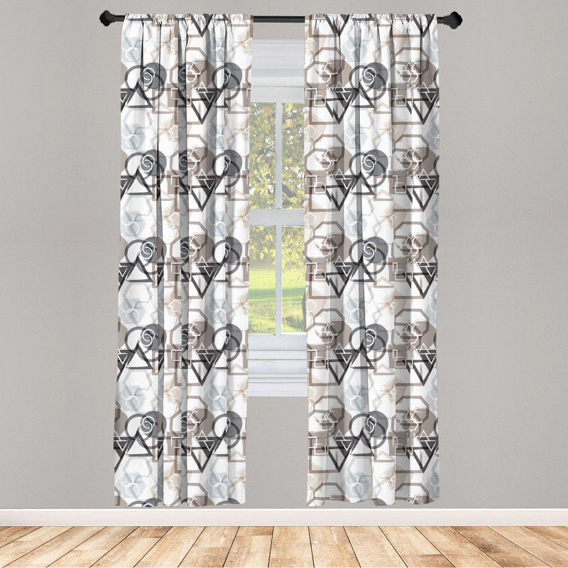 Abstract Semi-Sheer Rod Pocket Sliding Panel, 28" x 84"