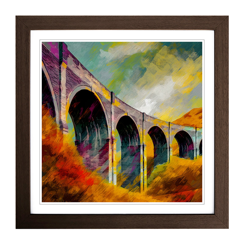 Glenfinnan Viaduct Abstract - Framed Print, Walnut