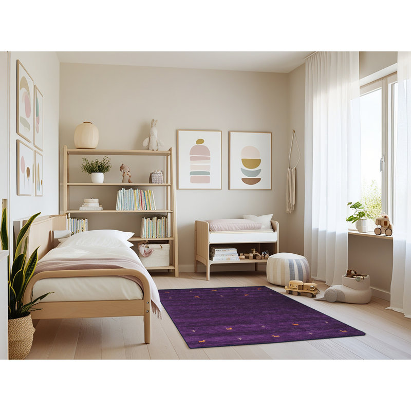 Tapis de zone mauve contemporaine Sutherby, Rectangle 3 pi x 5 pi