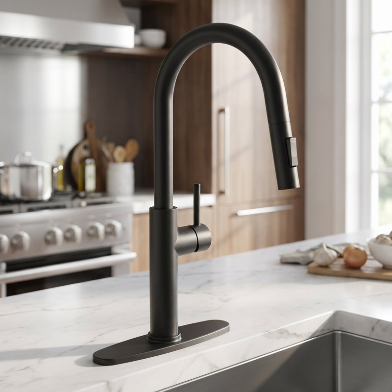 Single Handle High Arc Kitchen Faucet with Dual-Function Pull-Down Sprayer
