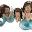 Tablette décorative bord de mer, ensemble de 3 figurines sirène bleu turquoise Fancy That en résine, 4,25 pouces de haut