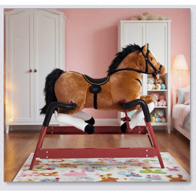 Cheval à bascule interactif pour enfants en peluche avec des sons réalistes pour un jeu imaginatif et un plaisir sans fin