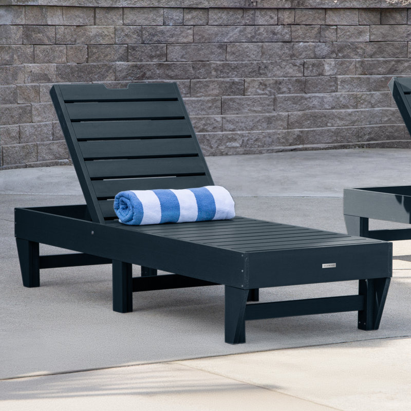 Chaise longue simple inclinable Annette, Bleu fédéral