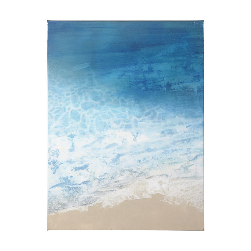 Toile texturée embelli à la main Ebb & Flow I par Victoria Borges, H 48 po x l 36 po x P 1,5 po