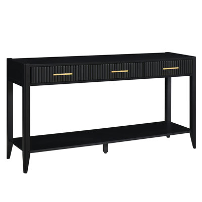 60" Painted Console Table With 3 Drawers,Wooden Entryway Table With Storage Shelf, Farmhouse Sofa Table For Living Room, Hallway,Entryway, Foyer, Corridor