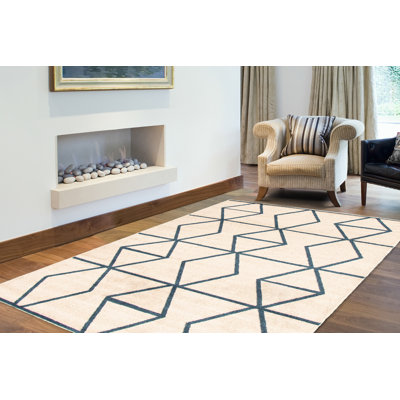 Tapis ivoire / bleu Denoila