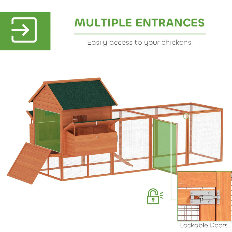 Poulailler en bois 137 po pour 8 à 10 poulets, arrière-cour, orange