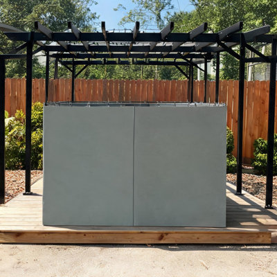 Parois latérales de gazebo en polyester gris pâle (3 x 3,6 m) – Installation facile par fermeture éclair et crochets