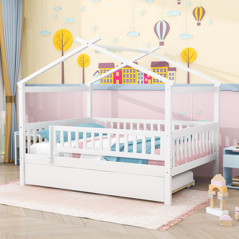 Iakup Kids Full with Trundle, White