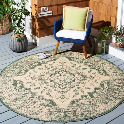 Flynt Hand Tufted Oriental Indoor/Outdoor Area Rug