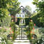 Arche de jardin en métal avec barrière avec pot de fleurs W80.71 * H97.24