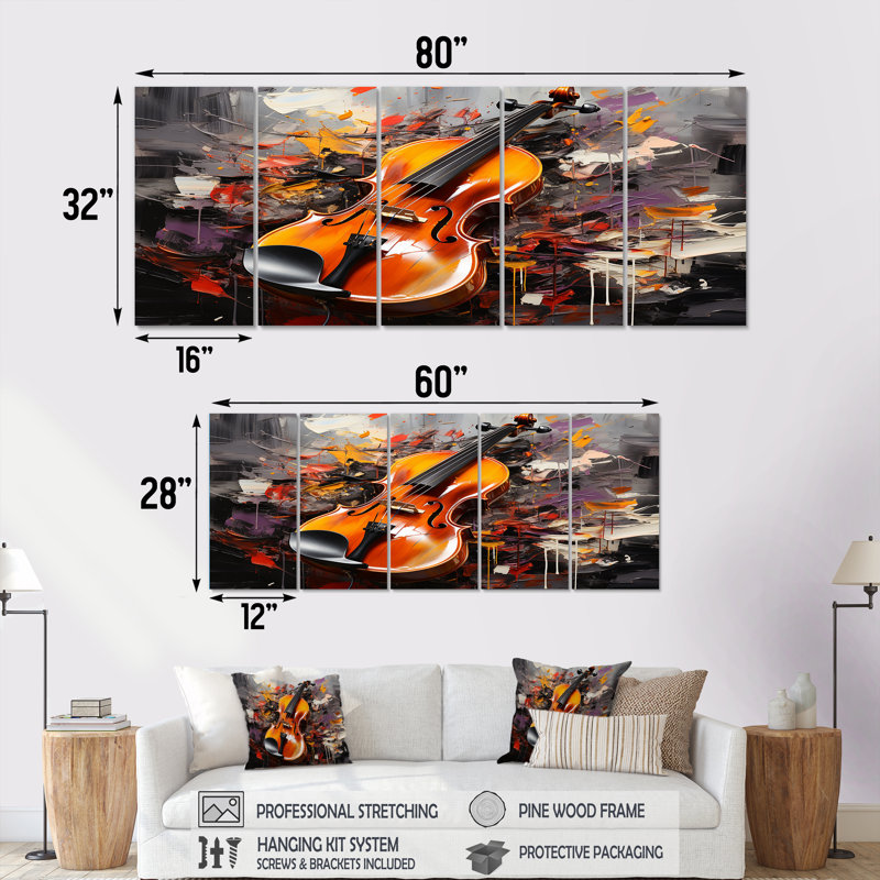 "Chello Jazz Rhapsody I, 5 pièces", 5 pièces, H 28 po x l 60 po