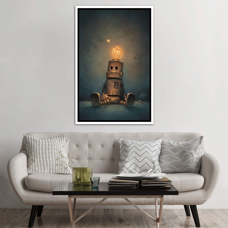 Décoration murale Patience Kids, H 60 po x l 40po x P 1,5 po, Toile blanche encadrée