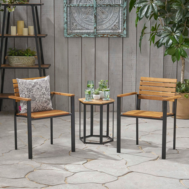 Chaises de salle à manger en bois et métal, ensemble de 2