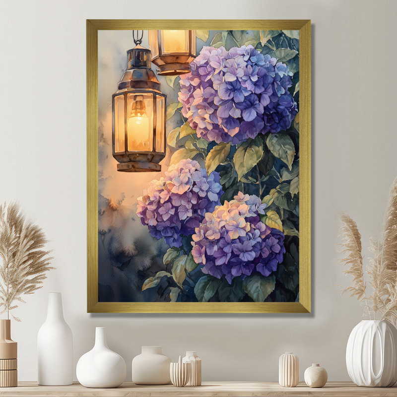 Impression sur toile «Floral», H 32 po x l 24 po, Reproduction encadrée d'une seule photo, Doré