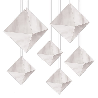 3-D Foil Diamonds - 5"-11" - Pack of 12