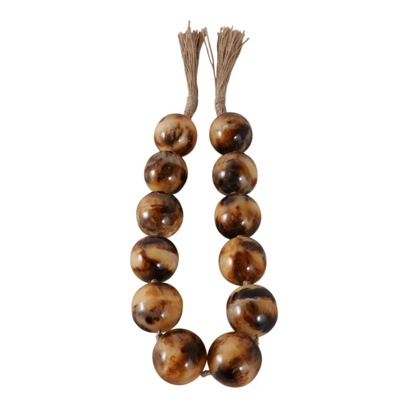 Sagebrook Home 40" Swirled 2" Resin Beaded Garland, Green, Brown
