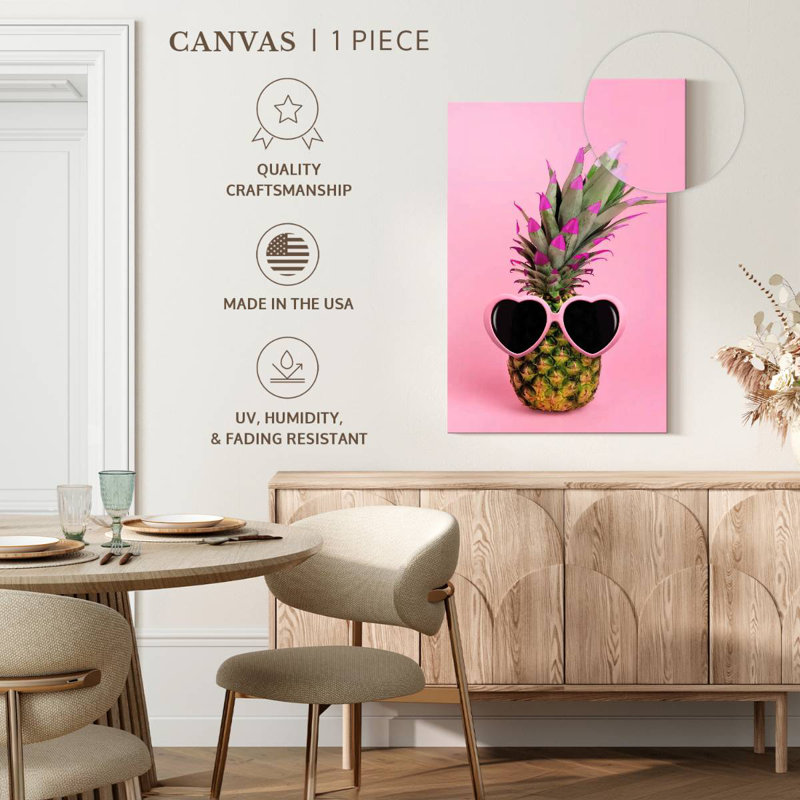 Pink Chic Pineapple, 24" H x 16" W