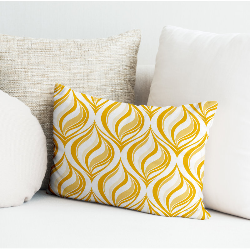 Outdoor Reversible Throw Pillow, Yellow