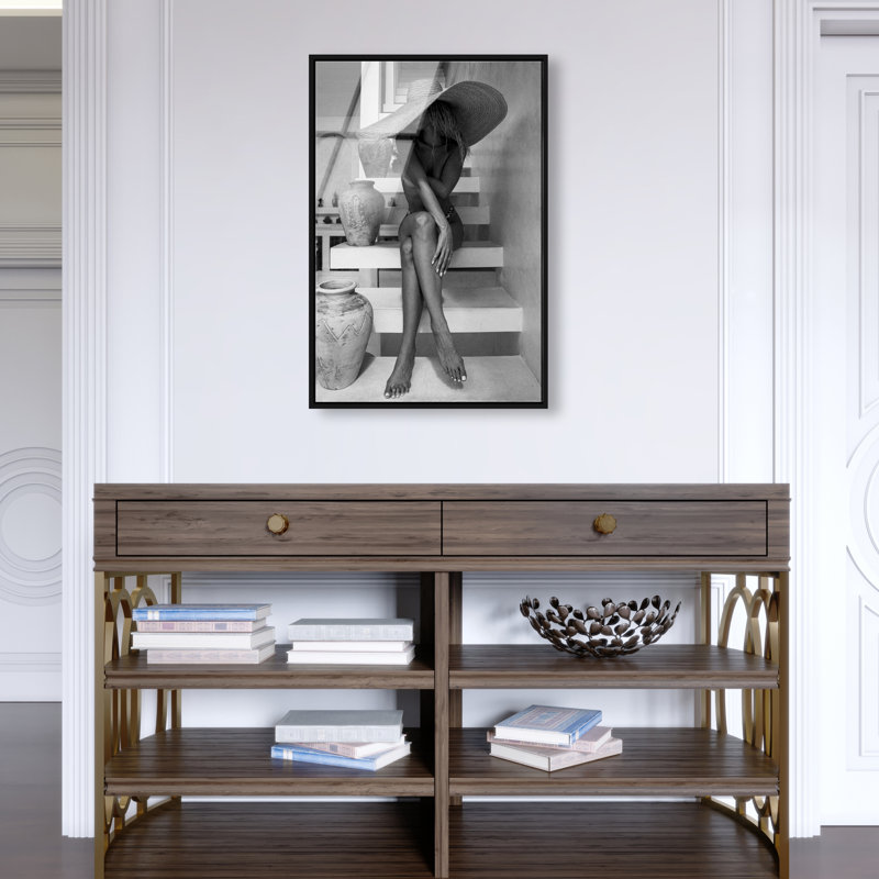 Andrea II Gray Canvas People Print by Oliver Gal, 25"H x 17"W, Black Frame