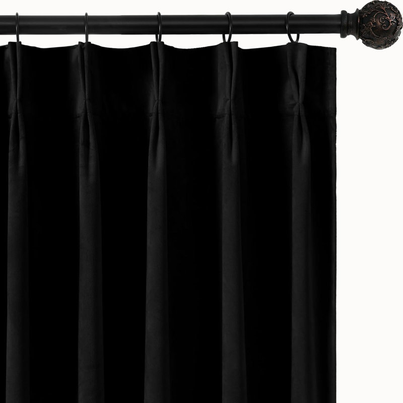  Velvet Pinch Pleated Back Tab Blackout Curtains Thick UV Protect Thermal Insulation Elegant Drapes for Season Dining Room/Bedroom/Living Room/Dorm, 2 Panels