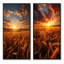 Golden Fields A Mesmerize - Art mural pour chambre à coucher - Ensemble de 2 décorations murales paysage et nature-1026179236-1026179237