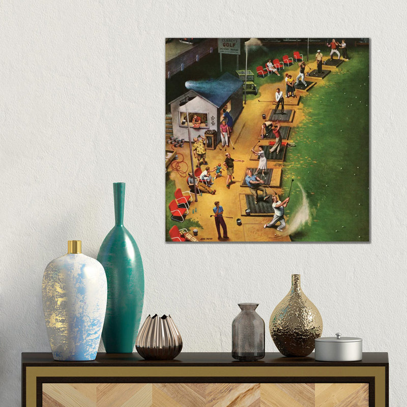 Golf Driving Range by John Falter - Wrapped Canvas Gallery-Wrapped Canvas Giclée, 45.72 cm H x 45.72 cm W