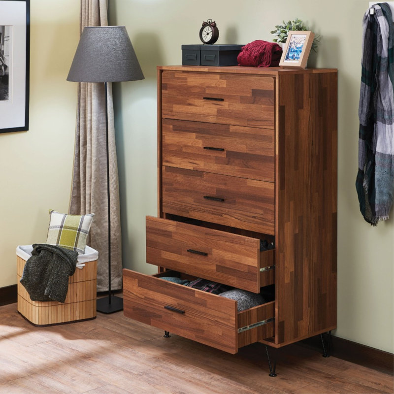 Commode 5 tiroirs Lochner, Noyer