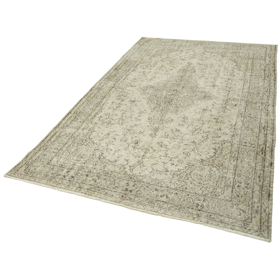 Vintage Beige Vintage Wool Handmade Area Rug