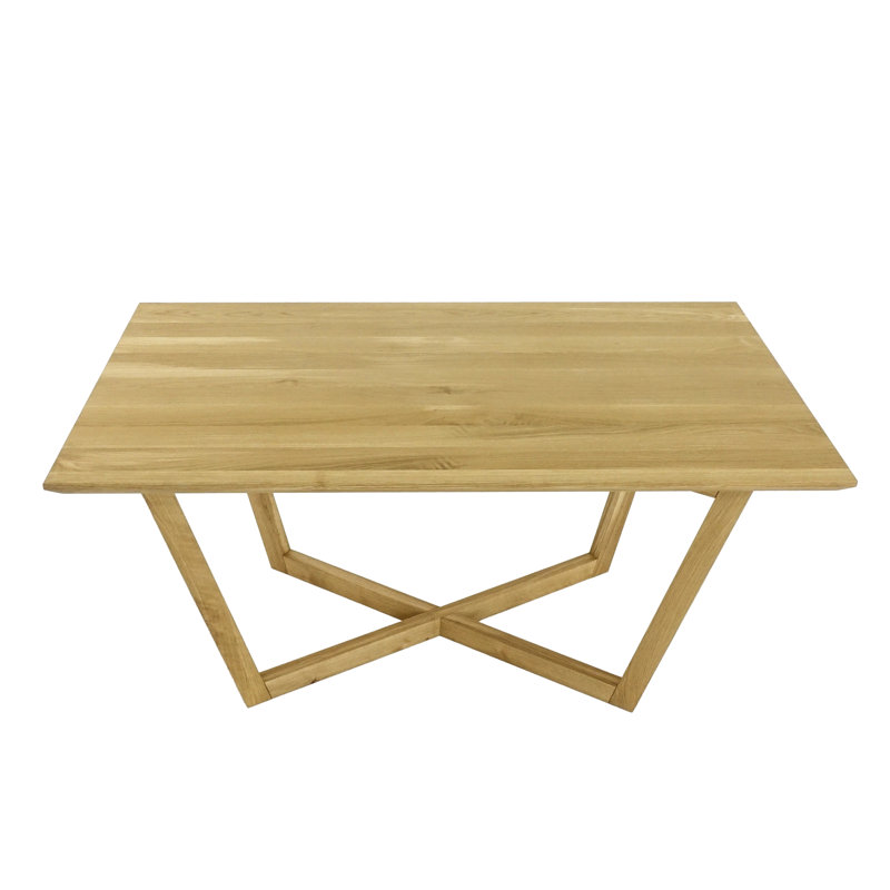 Yorkana Oak Rectangular Dining Table with Wood Base, 75cm H x 140cm L x 90cm W, Natural Oil