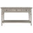 Classic Retro Style Console Table With Three Top Drawers And Open Style Bottom Shelf, Easy Assembly (Gray Wash)-1298925762
