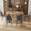 Ensemble table et chaises, table rectangulaire avec 6 chaises d'appoint rembourrées
