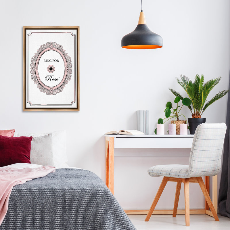 Anneau pour toile flottante encadrée rose par Martina Pavlova, Cadre flottant orme Montalcino, H 31 po x l 21 po