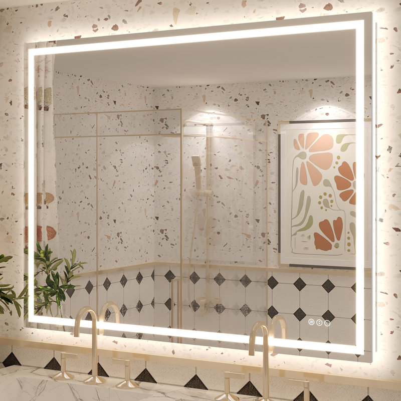 Miroir de salle de bain mural Molly, 48 po x 38 po, Transparent