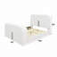 Shelyn blanc Teddy Sherpa et lit chromé EK avec meuble télé, foyer et Bluetooth-2054583901