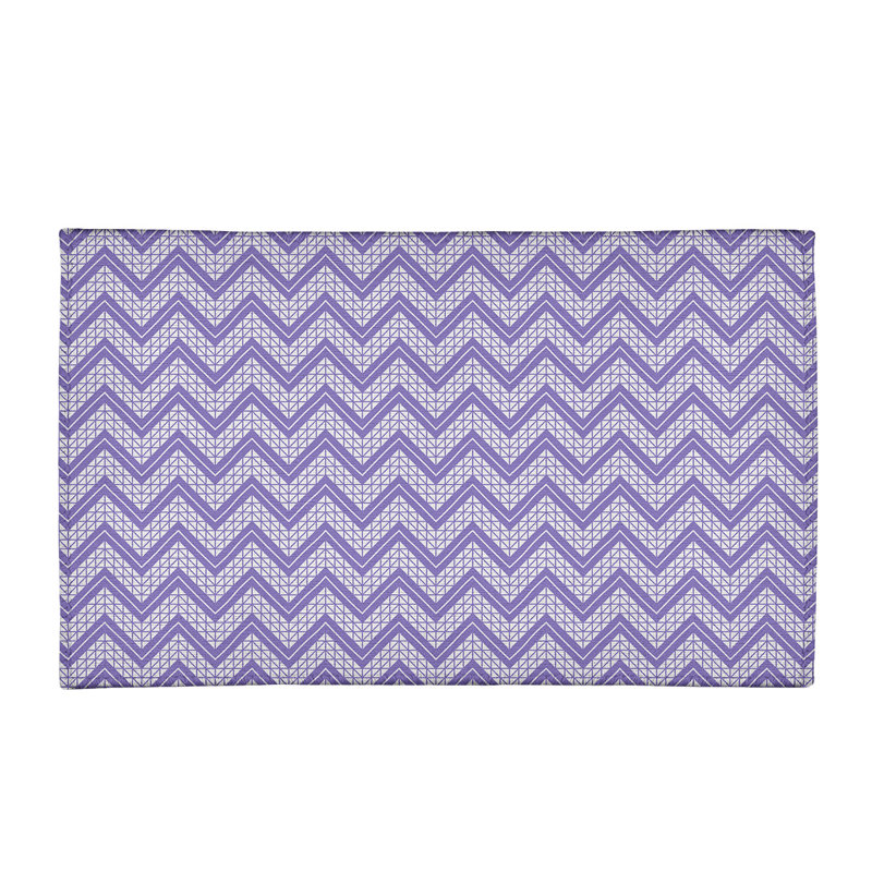 Tapis mauve/gris à cadre à main, Rectangle 4 pi x 6 pi