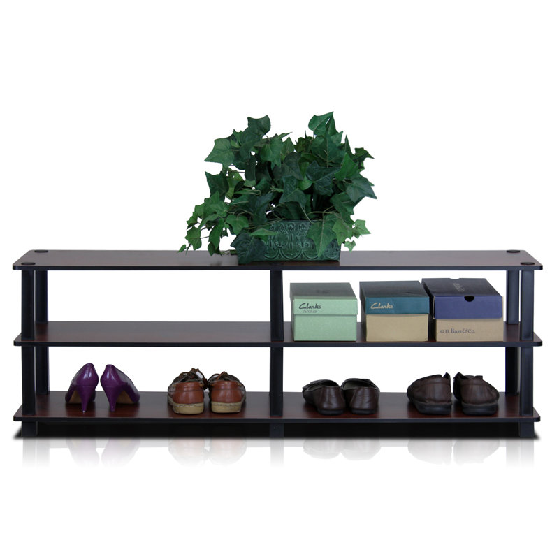 18 Pair Shoe Rack, Dark Cherry/Black