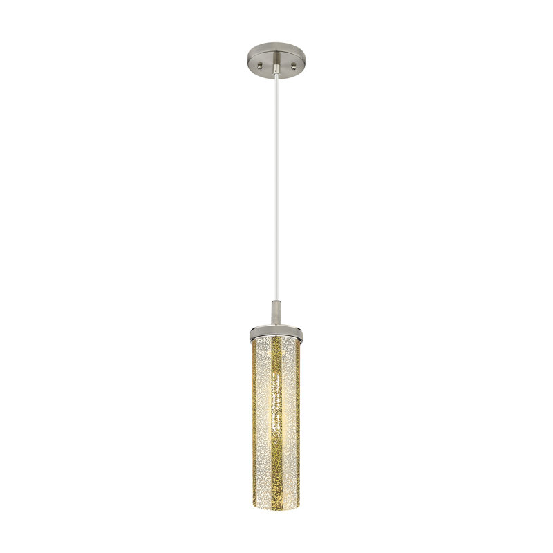 Downtown Urban - Nelms - Luminaire suspendu à cordon 1 lumière 4 po, Nickel satiné, Mercure